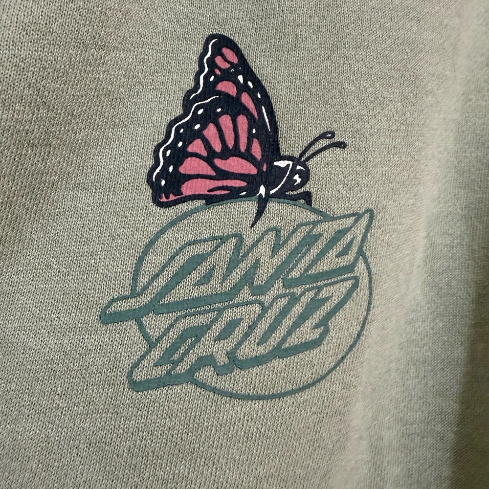 Green Santa Cruz Skateboards Mushroom Graphic Women's Cropped Sweater - Picture 4 of 13